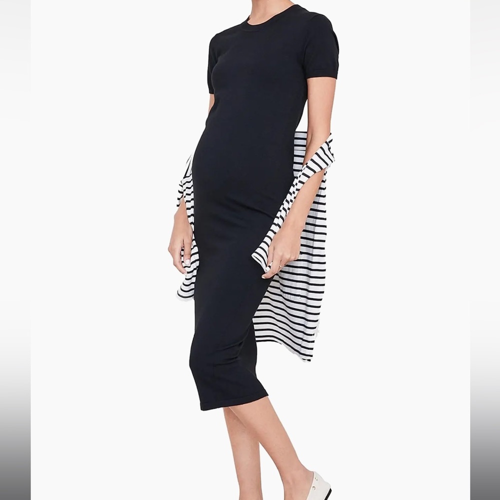[NWT] Hatch Eliza Black Midi T Shirt Dress